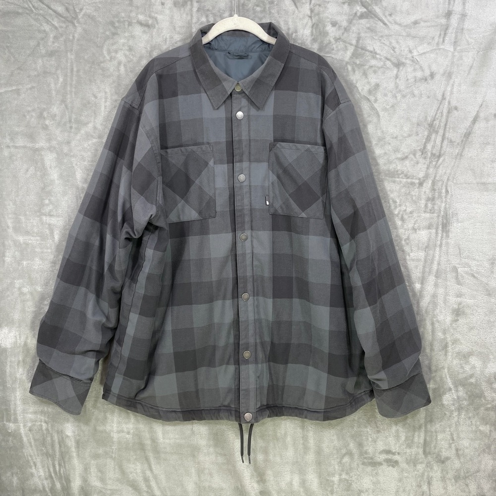 The North Face Men's XL Fort Point Flannel Jacket Reversible Gray /Plaid Shacket